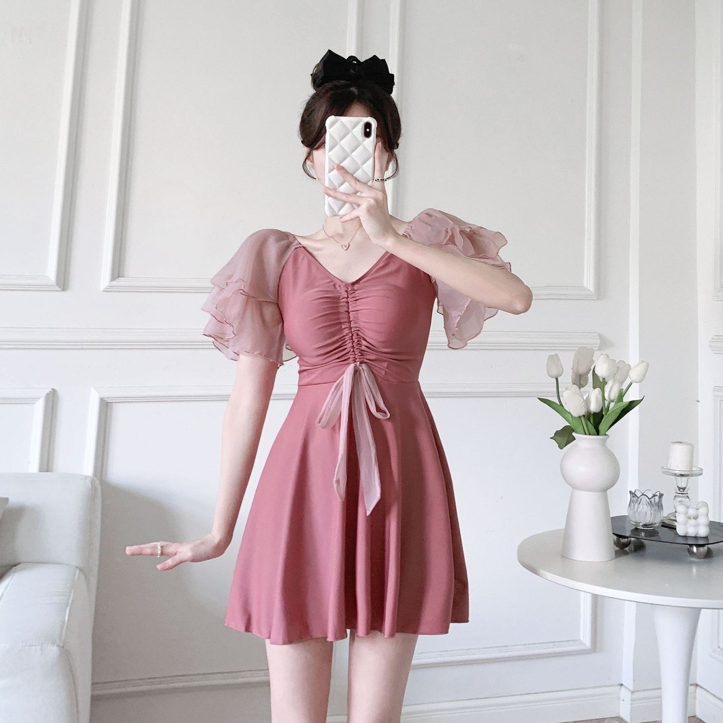 chiffon dress one-piece