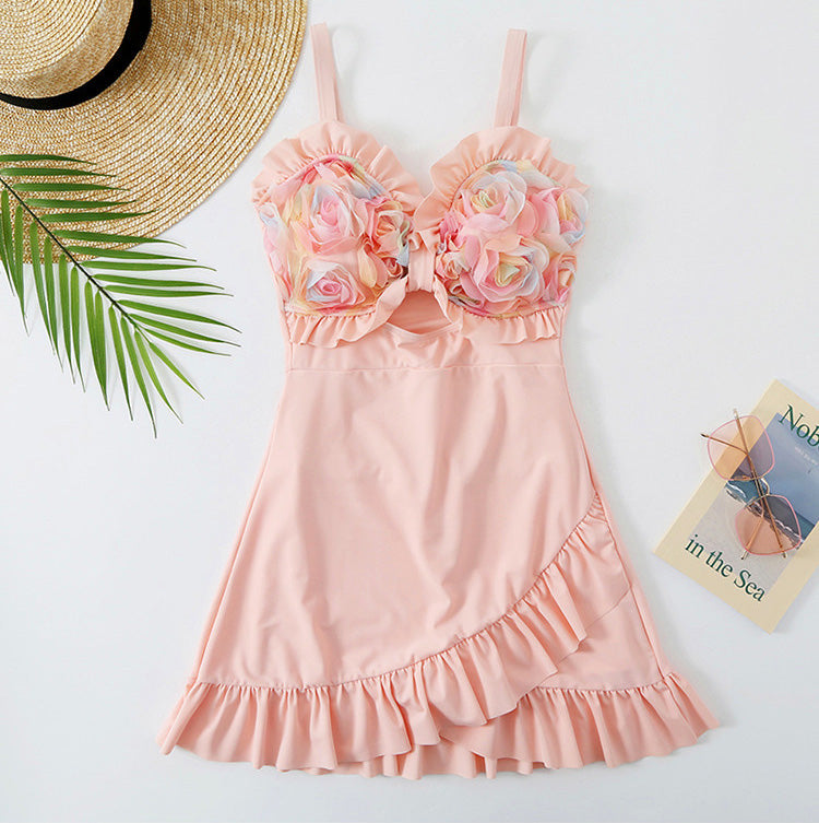 frill flower one-piece